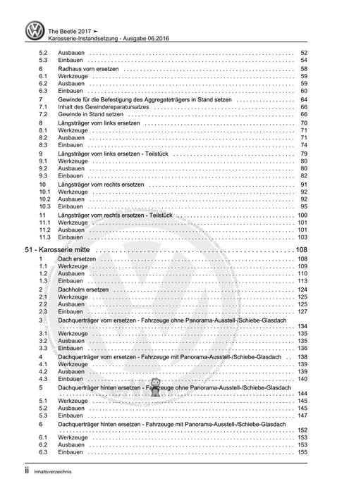 Beetle (2012+) NBL-NBC Reparaturanleitung Karosserie-Instandsetzung