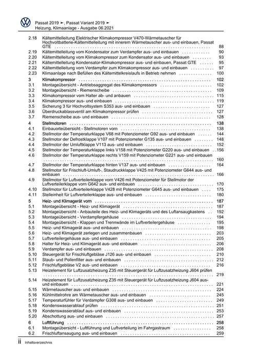 Passat (2019+) Reparaturanleitung Heizung, Klimaanlage