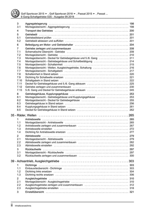 Touran (2016+) Reparaturanleitung 6 Gang-Schaltgetriebe 02S