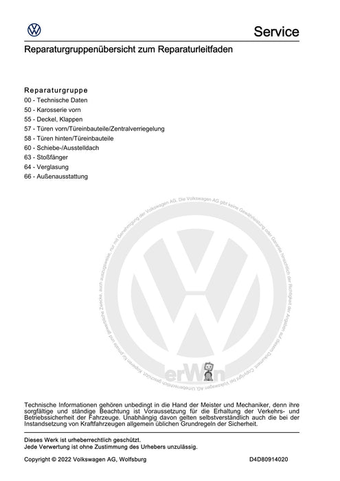 ID.5 (2021+) Reparaturanleitung Karosserie-Montagearbeiten Außen