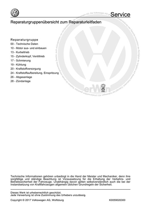 EOS (2006+) Reparaturanleitung 4-Zyl. Einspritzmotor (2,0 l-Motor, Direkteinspritzer)