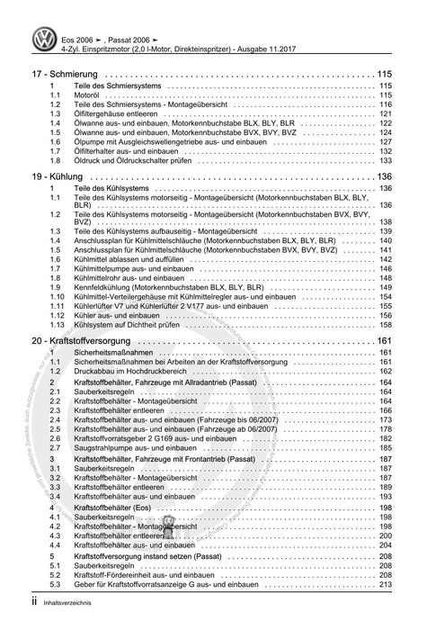 EOS (2006+) Reparaturanleitung 4-Zyl. Einspritzmotor (2,0 l-Motor, Direkteinspritzer)