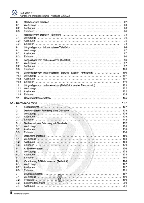 ID.5 (2021+) Reparaturanleitung Karosserie-Instandsetzung