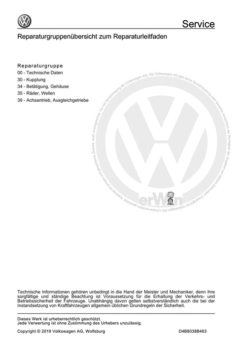 Golf VII (2013+2020)+Golf-Variant-Sportsvan Reparaturanleitung 6 Gang-Schaltgetriebe 02Q, 0BB