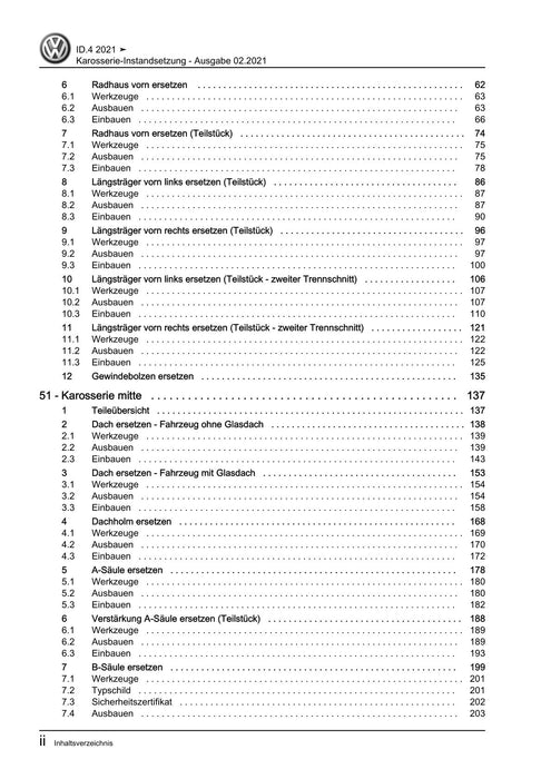 ID.4 (2020+) E2, E21] Reparaturanleitung Karosserie-Instandsetzung