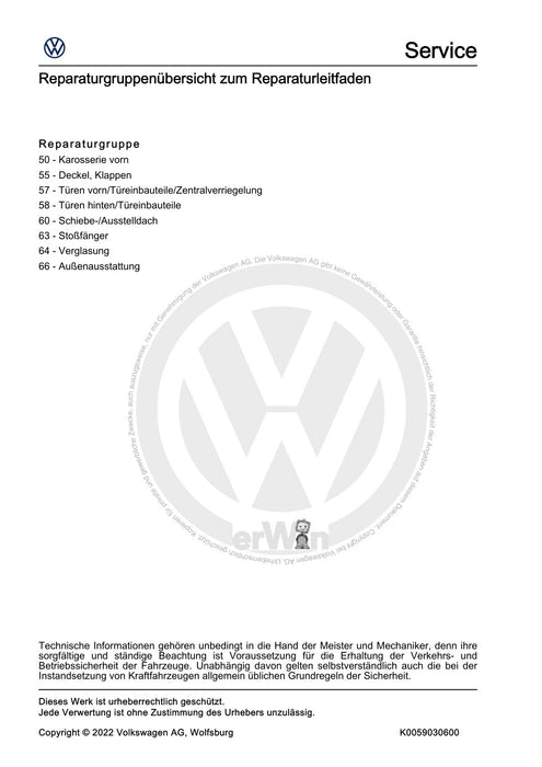 Crafter (2006 - 2016) Reparaturanleitung Karosserie-Montagearbeiten Außen