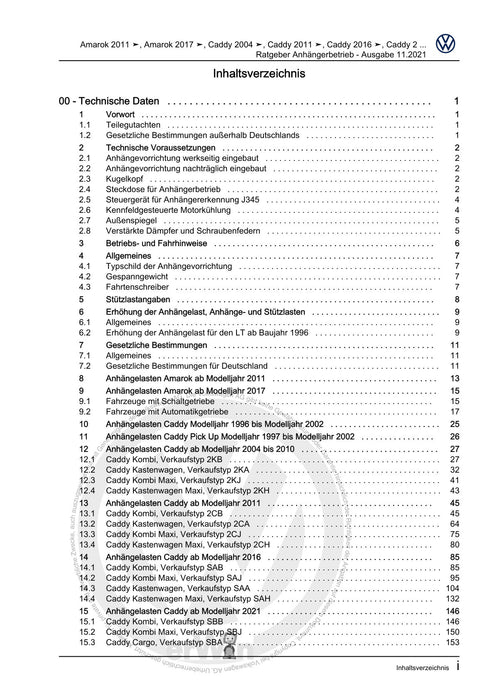Amarok (2011+) Reparaturanleitung Ratgeber Anhängerbetrieb