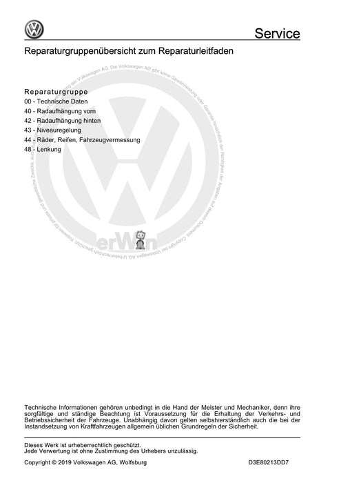 EOS (2006+) Reparaturanleitung Fahrwerk, Achsen, Lenkung