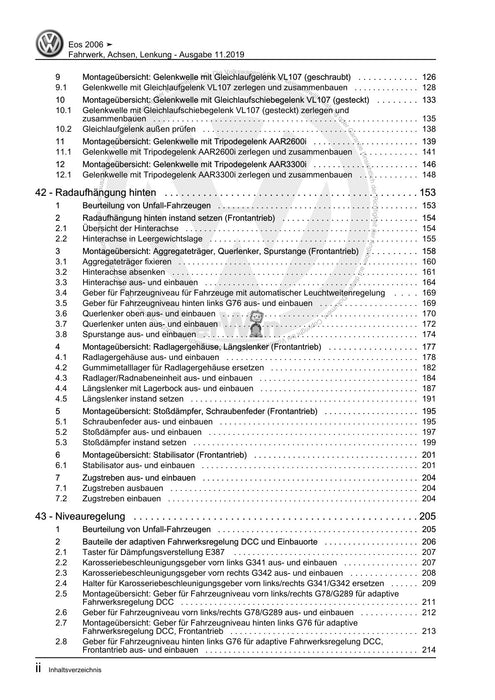 EOS (2006+) Reparaturanleitung Fahrwerk, Achsen, Lenkung