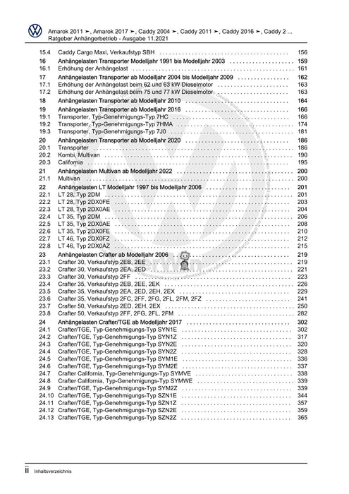 LT (1996 - 2006) Reparaturanleitung Ratgeber Anhängerbetrieb