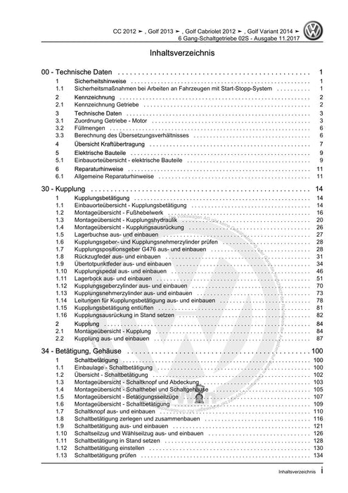 Passat CC (2009) Reparaturanleitung 6 Gang-Schaltgetriebe 02S