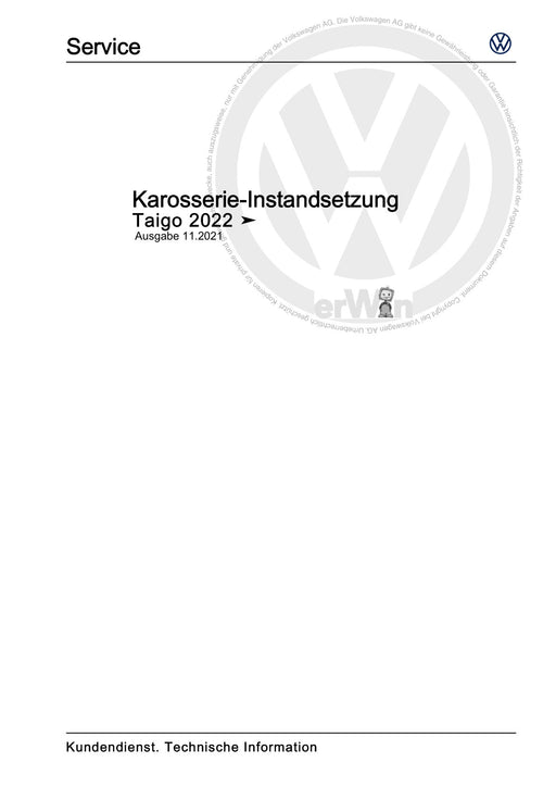 T-Cross (2019+) Reparaturanleitung Karosserie-Instandsetzung
