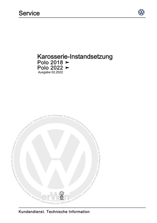 Polo 2022 Reparaturanleitung Karosserie-Instandsetzung
