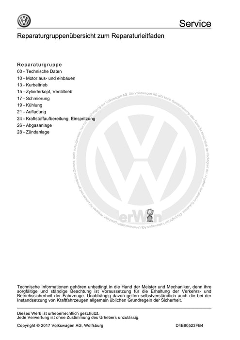 Golf VI (2009 - 2013) Golf-Plus-Cabriolet-Variant Reparaturanleitung 4-Zyl. Direkteinspritzer (1,2 l, 4V, EA 211, Turbolader)