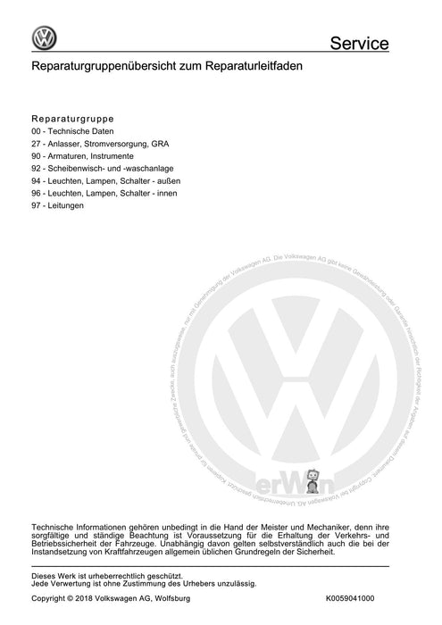 Passat CC (2009) Reparaturanleitung Elektrische Anlage