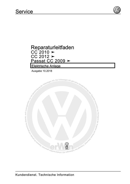 Passat CC (2009) Reparaturanleitung Elektrische Anlage