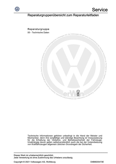Beetle (1998 - 2010) New Beetle-Cabrio Reparaturanleitung Allgemeine Informationen Lack - Pkw