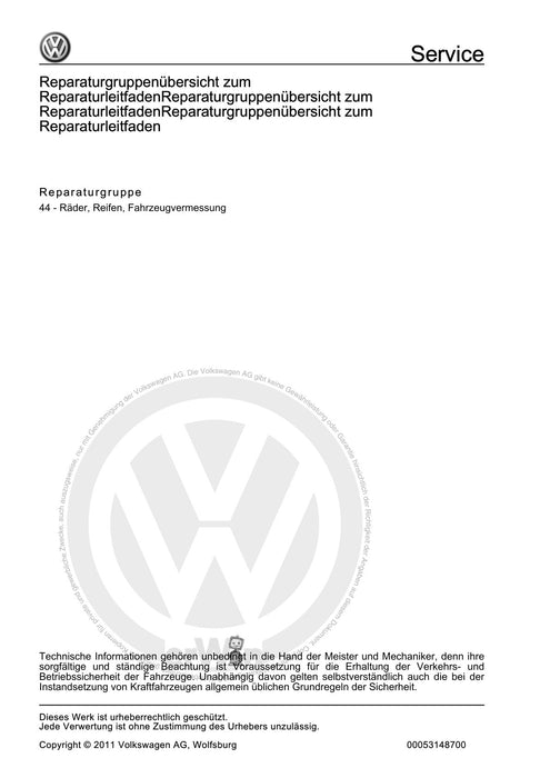 FOX (2004+) Reparaturanleitung Ratgeber Räder, Reifen - Serie