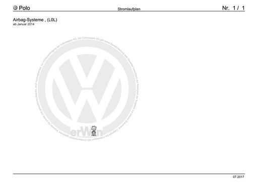 Polo (2010 - 2015) Polo A05 Stromlaufplan Airbag-Systeme, (L0L), ab Januar 2014