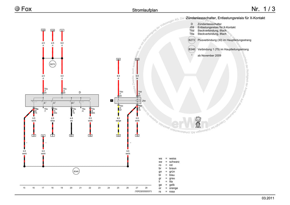 FOX (2004+) Stromlaufplan Grundausstattung, ab August 2009