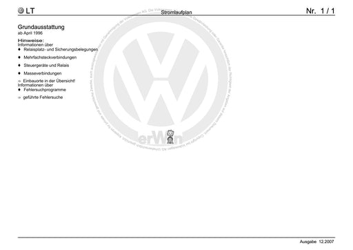 LT (1996 - 2006) Stromlaufplan Grundausstattung, ab April 1996