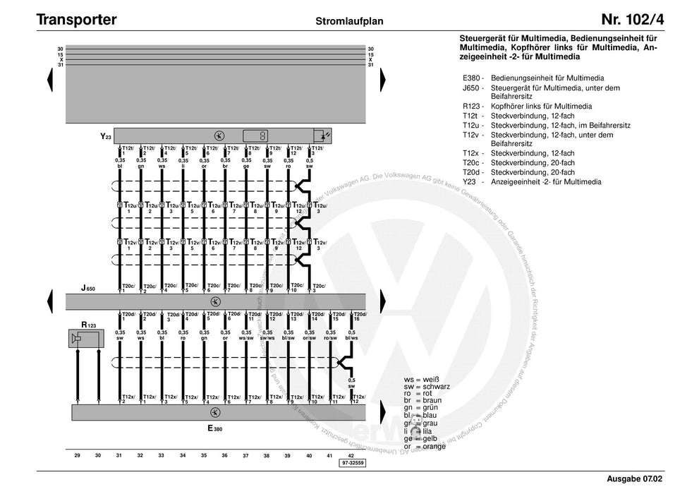 Transporter (1991 - 1996) Stromlaufplan Stromlaufpläne, Fehlersuche Elektrik, Einbauorte