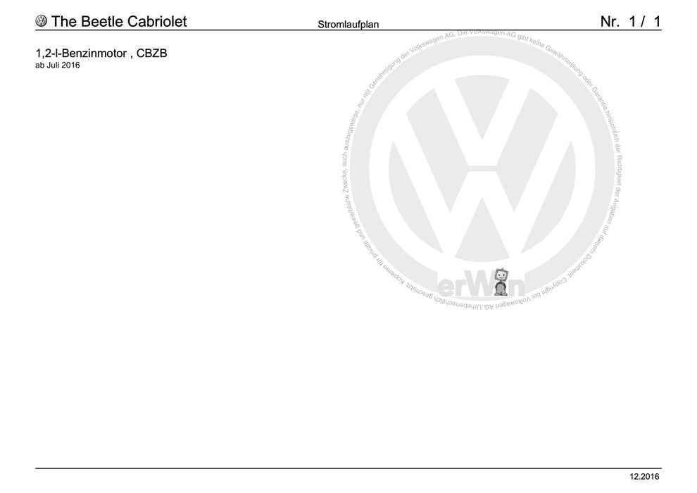 Beetle (2012+) NBL-NBC Stromlaufplan 1,2-l-Benzinmotor, CBZB, ab Juli 2016