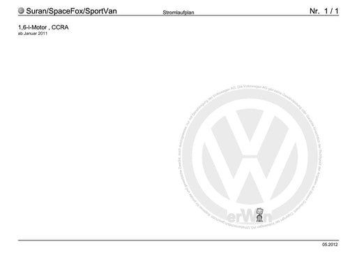 FOX (2004+) Stromlaufplan 1,6-l-Motor, CCRA, ab Januar 2011