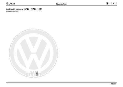 Tiguan (2008+) Stromlaufplan Antiblockiersystem (ABS), (1AS),(1AT), ab Dezember 2017