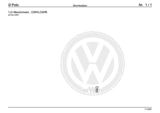 Polo (2010 - 2015) Polo A05 Stromlaufplan 1,2-l-Benzinmotor, CGPB, ab Mai 2009