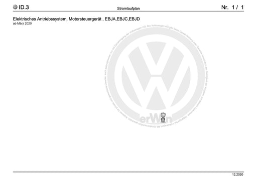 ID.3 (2020+) Stromlaufplan Elektrisches Antriebssystem, Motorsteuergerät, EBJD, ab März 2020