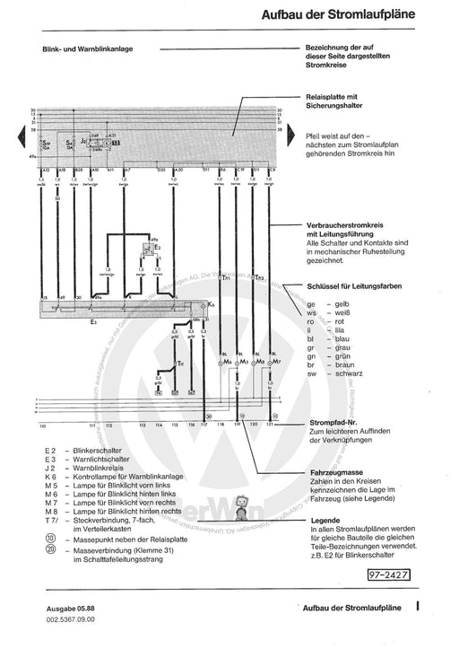 Typ 2 (1968 - 1979) Stromlaufplan Stromlaufpläne, Fehlersuche Elektrik, Einbauorte ab 1986