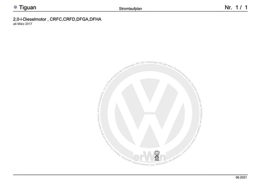 Tiguan (2008+) Stromlaufplan 2,0-l-Dieselmotor, DFHA, ab März 2017