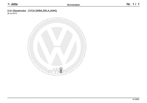 Jetta (2014+) Stromlaufplan 2,0-l-Dieselmotor, DELA,(AW0), ab Juli 2014