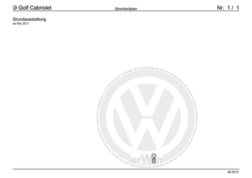 Golf VI (2009 - 2013) Golf-Plus-Cabriolet-Variant Stromlaufplan Grundausstattung, ab Mai 2011