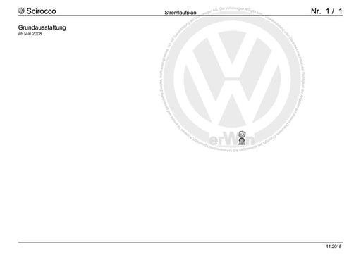 Scirocco (2008 - 2015) Stromlaufplan Grundausstattung, ab Mai 2008