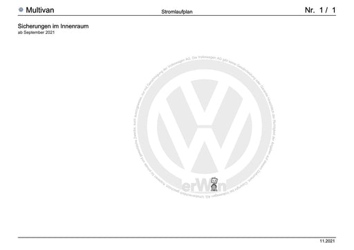 Transporter (2016+) Stromlaufplan Sicherungen im Innenraum, ab September 2021