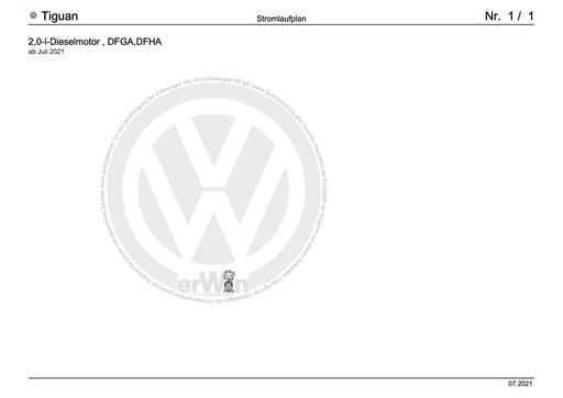 Tiguan (2008+) Stromlaufplan 2,0-l-Dieselmotor, DFHA, ab Juli 2021