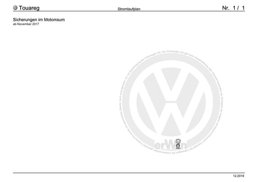 Touareg (2018+) Stromlaufplan Sicherungen im Motorraum, ab November 2017