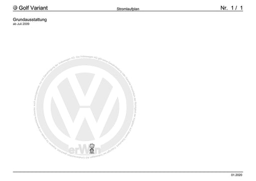 Golf VI (2009 - 2013) Golf-Plus-Cabriolet-Variant Stromlaufplan Grundausstattung, ab Juli 2009