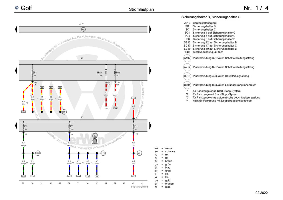 Golf VI (2009 - 2013) Golf-Plus-Cabriolet-Variant Stromlaufplan Grundausstattung, ab Juli 2008