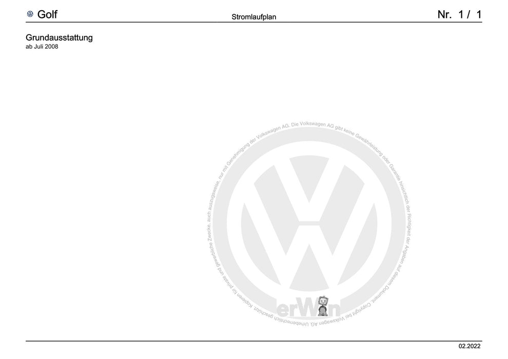 Golf VI (2009 - 2013) Golf-Plus-Cabriolet-Variant Stromlaufplan Grundausstattung, ab Juli 2008
