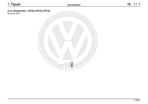 Tiguan (2008+) Stromlaufplan 2,0-l-Dieselmotor, DFHA, ab Januar 2016
