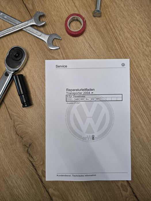 VW Transporter (2003 - 2007) Reparaturanleitung 5-Zyl. Dieselmotor – DRUCK