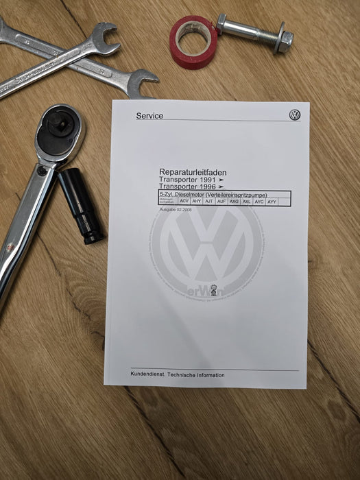 VW Transporter Reparaturleitfaden 5-Zyl. Dieselmotor Verteilereinspritzpumpe ab 1991/1996 [Druck]