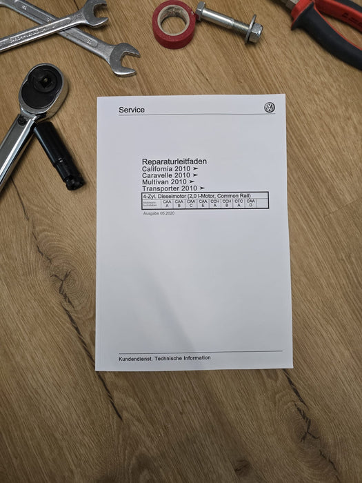VW Transporter (2010-2015) Reparaturanleitung Motor [DRUCK]